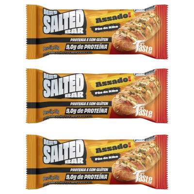 Barra de Proteína Pão De Alho, 3 Unidades 50g Cada - Mrs Bar Salted