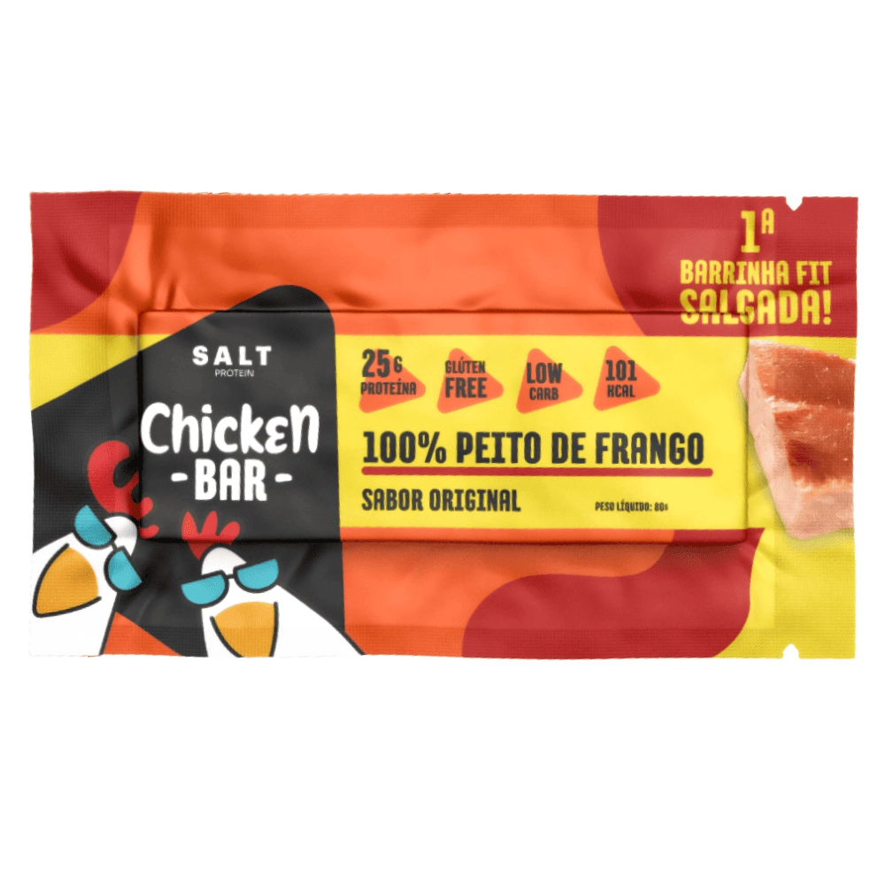 Barra de Proteína Salgada 100% peito de frango 80g - Chicken Bar 