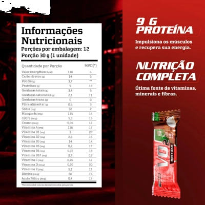 Barra de Proteína Vo2 Slim, Sabores, 3 unidades, 30g Cada - Integralmédica 