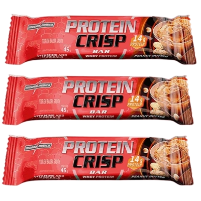 Barra Proteína Crisp Bar, Sabores, 3 Unidades, 45g Cada, Integralmédica