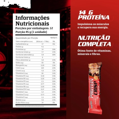 Barra Proteína Crisp Bar, Sabores, 3 Unidades, 45g Cada, Integralmédica