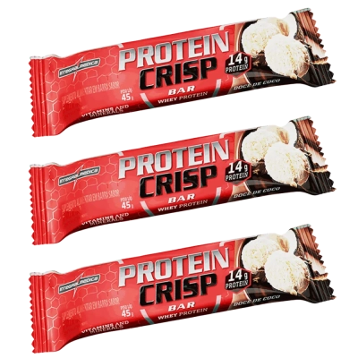 Barra Proteína Crisp Bar, Sabores, 3 Unidades, 45g Cada, Integralmédica