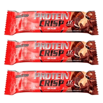Barra Proteína Crisp Bar, Sabores, 3 Unidades, 45g Cada, Integralmédica