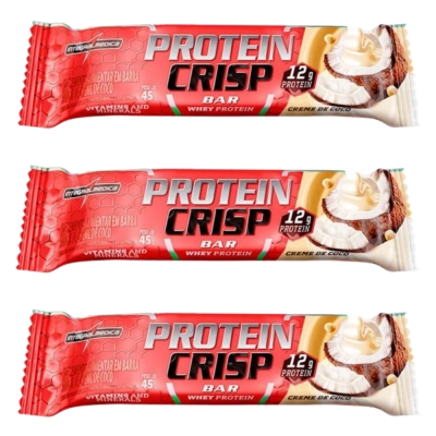 Barra Proteína Crisp Bar, Sabores, 3 Unidades, 45g Cada, Integralmédica