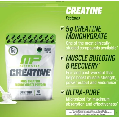 Creatina Monohidratada, 300g Sem Sabor , MusclePharm Essentials