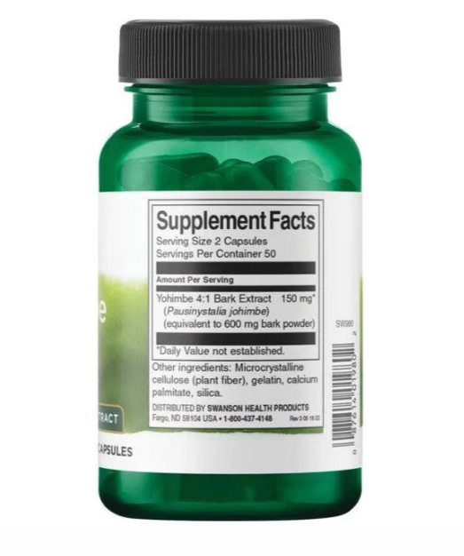 Yohimb Bark, 300mg, 100 Cápsulas, Swanson