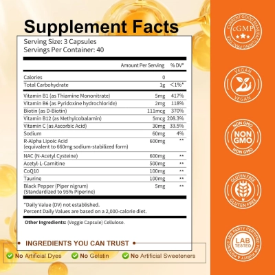 Ácido R-Alfa Lipóico, 12 em 1, 600mg, 120 Cápsulas, Totaria Health