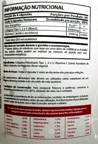Collagen 3x 2000mg 120 cápsulas - Sunfood 