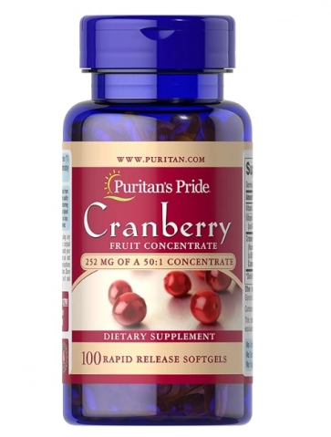 Cranberry Concentrado, Força tripla, 252mg, 100  Cápsulas, Puritan's Pride