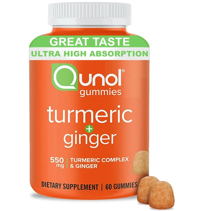 Cúrcuma 2400mg e Gengibre 150mg, Com Pimenta preta, Suporte para articulações, 105 Cápsulas, Qunol