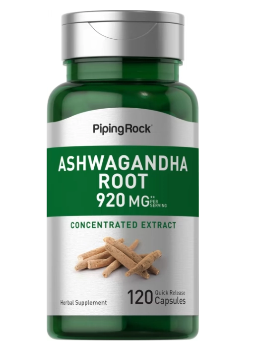 Raiz de Ashwagandha, 920mg, 120 cápsulas de liberação rápida, PipingRock