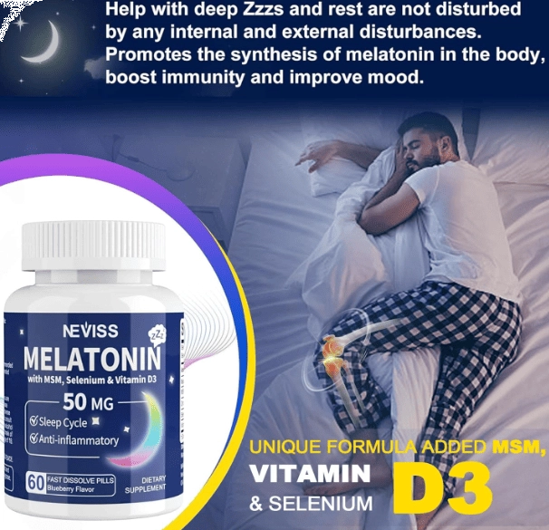 Melatonina 50mg, 60 comprimidos mastigáveis, Neviss