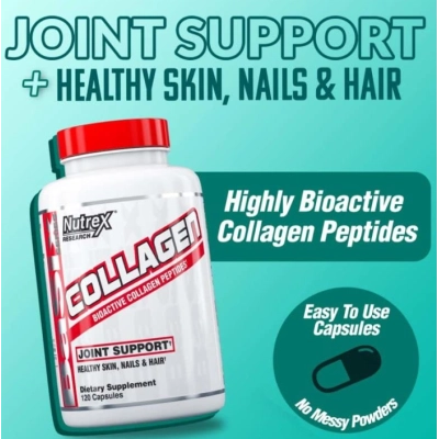 Collagen, Peptídeos de Colágeno Bioativos, 120 Cápsulas, Nutrex