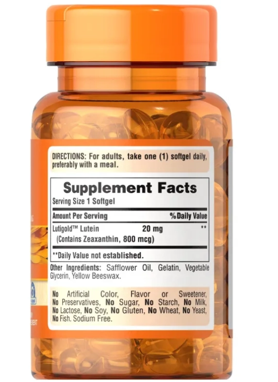 Luteína 20mg, com Zeaxantina, 120 Cápsulas, Puritan's Pride