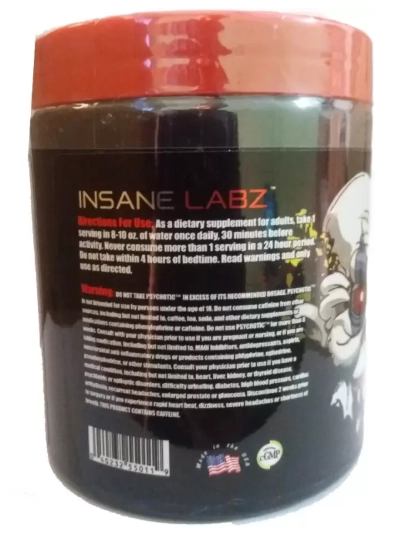 Pre Treino Psychotic Red, Sabor Watermelon, 214g, Insane Labz