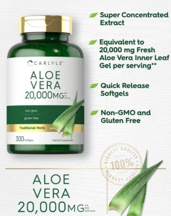 Aloe Vera 20.000mg, 300 Cápsulas, Carlyle