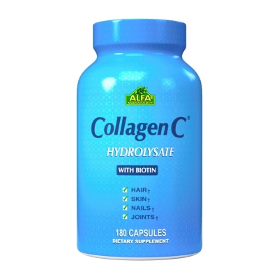 Suplemento de Colágeno com Vitamina C, Pele e Articulações, 180 Cápsulas, Alfa Vitamins