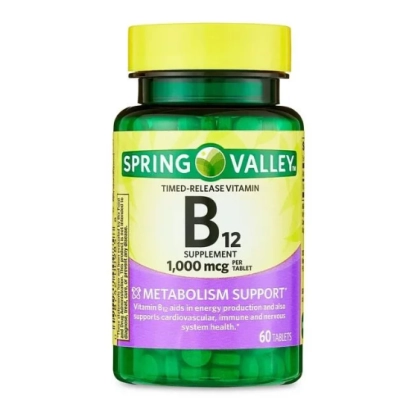 Vitamina B12, 1000mcg, 60 Comprimidos, Spring Valley