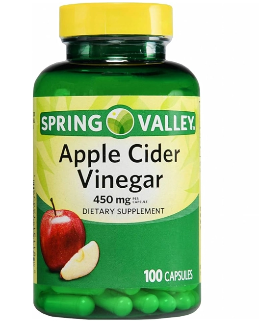 Apple Cider Vinegar, Vinagre De Maçã 450mg, 100 Cápsulas, Spring Valley