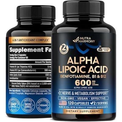 Ácido Alfa Lipóico, 600mg, 240 Cápsulas, Nutraharmony Ácido Alfa Lipóico, 600mg, 240 Cápsulas, Nutraharmony