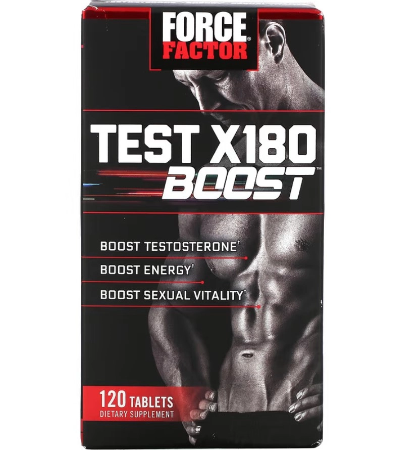 Test X180 Boost, Reforço de Testosterona Masculina, 120 Comprimidos, Force Factor