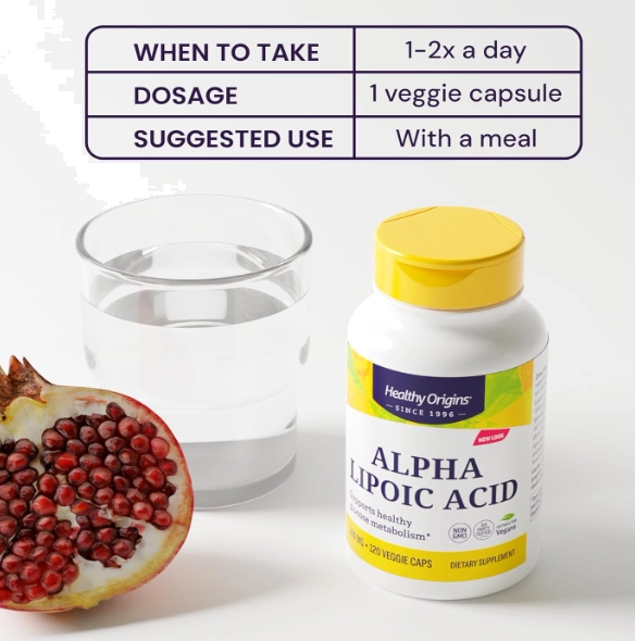 Ácido Alfa Lipóico 100mg, 120 Cápsulas, Healthy Origins