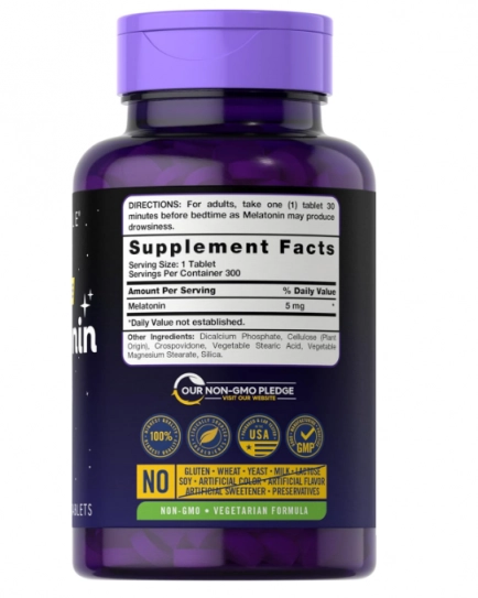 Melatonina 5mg, 300 Comprimidos, Carlyle