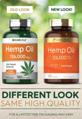 Hemp Oil 126.000mg, 180 Cápsulas, Carlyle