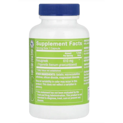 Fenugreek Seed 610mg, Feno-Grego, 100 cápsulas, The Vitamin Shoppe