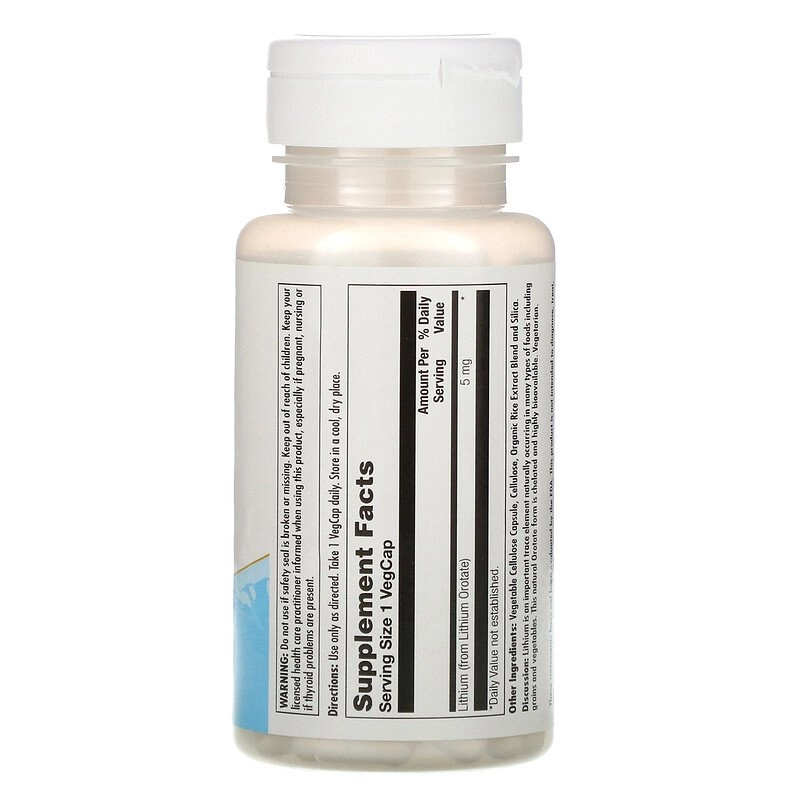 Lithium Orotate (Orotato de Lítio), 5mg, 60 Cápsulas, Kal