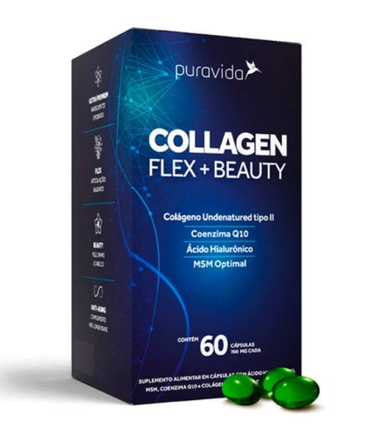 Collagen Flex Beauty, 60 Cápsulas, PuraVida
