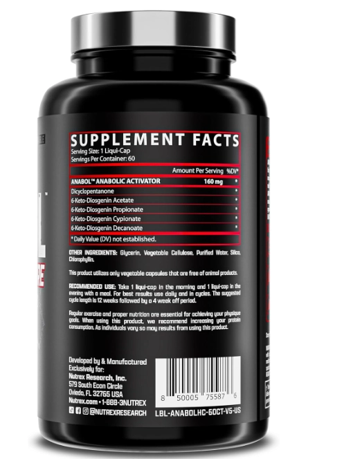 Anabol Hardcore, Ativador Anabólico Construtor muscular, 60 Comprimidos, Nutrex