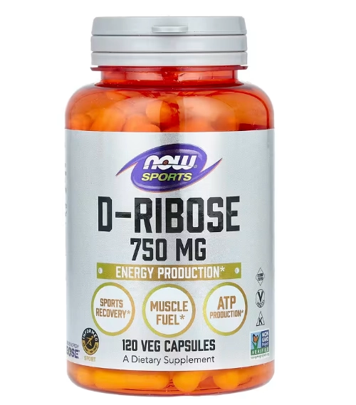 D-Ribose 750mg, 120 Cápsulas, Now