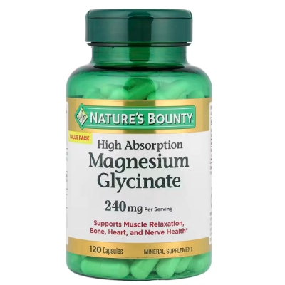 Magnésio Glicinato 240mg, 120 Cápsulas, Nature's Bounty