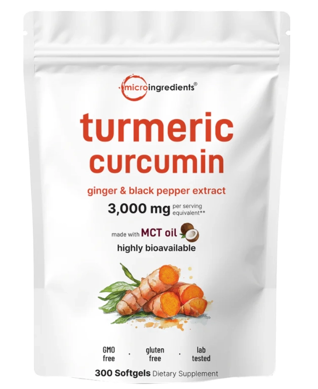 Turmeric, Cúrcuma com Pimenta do Reino e Gengibre, 3000mg, 300 Cápsulas, Micro Ingredients