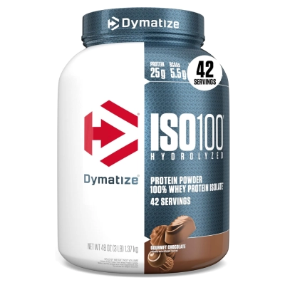 Whey Protein 100% Isolate Hydrolyzed 1.370kg, Sabores, 25g Proteína Por Dose, Dymatize ISO100 