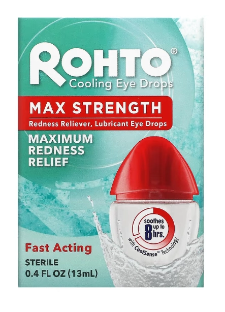 Colírio Refrescante, Força Máxima, Alívio Máximo da Vermelhidão, 13ml, Rohto