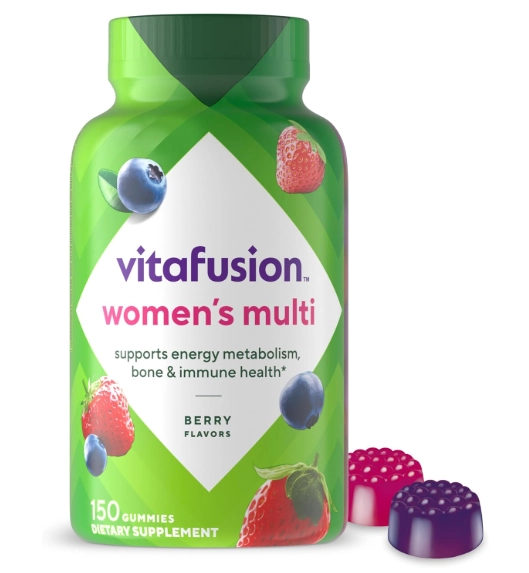 Multivitamínico feminino, Vitaminas Diárias A, C, D, E, B-6 e B-12, 150 Gomas, Vitafusion