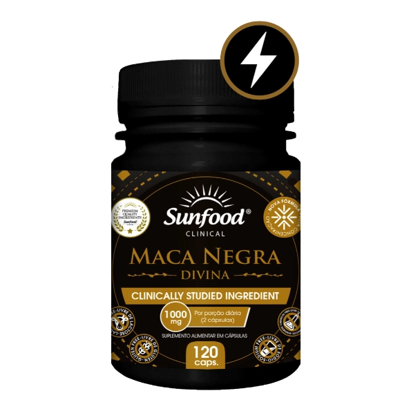 Maca Peruana Negra, 1000mg, 120 Cápsulas, Sunfood