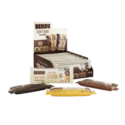 Soft Bar, Barrinha de Proteína,12g de Proteína,  Sem Açúcar, kit com 3 Unidades, Sabores, Bendu
