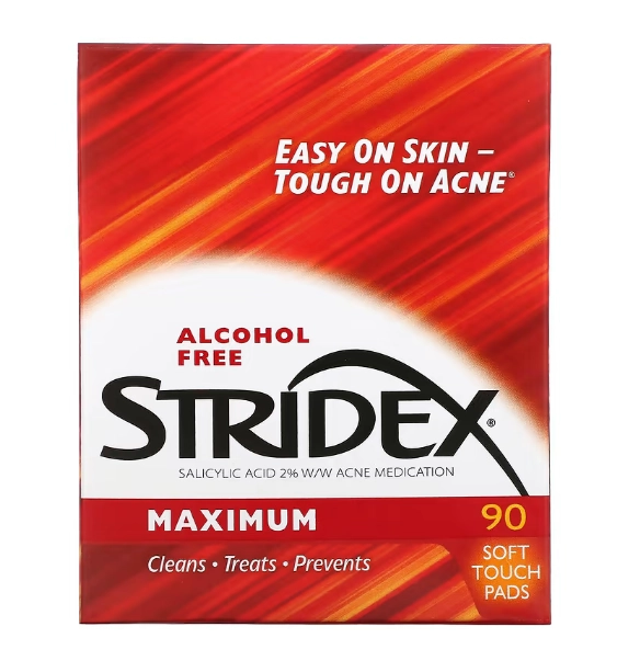 Maximum, Para tratamento da acne,  90 almofadas de toque suave sem álcool, Stridex