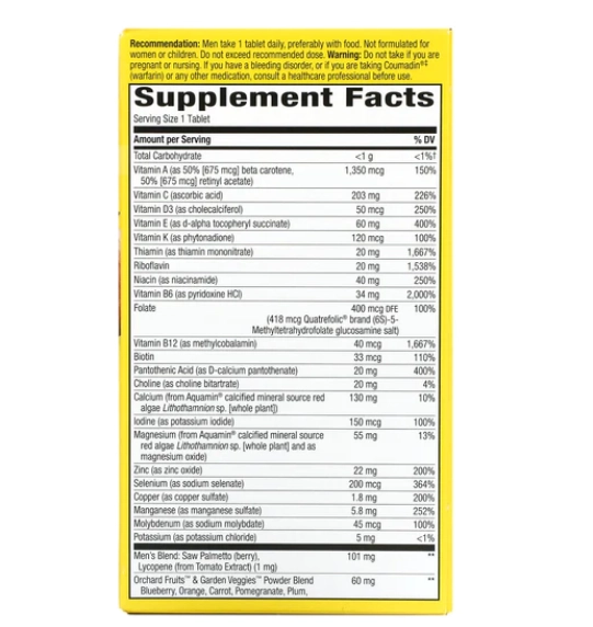 Multivitamínico Alive, ultra potência para Homens, Natures Way