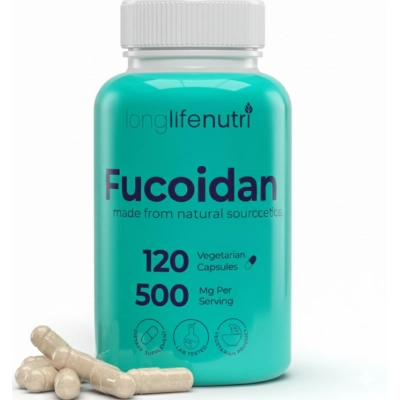 Fucoidano 500mg, Extrato de Alga Marinha Marrom, 120 Cápsulas, LongLifeNutri