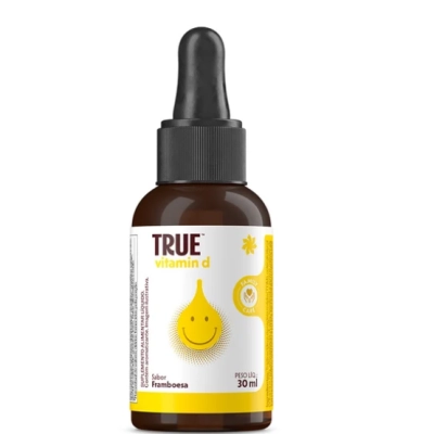 Vitamina D Kids 200UI, 30ml Sabor Framboesa, True Source