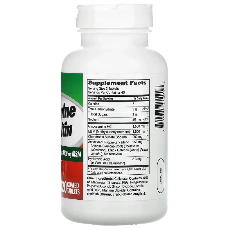 Glucosamina e Condroitina Advanced, 120 Comprimidos, 21st Century