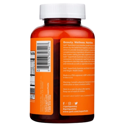 Superfruits, Colágeno para Beleza da Pele com Bambu e Superfrutas, 60 Gomas, Goli Nutrition