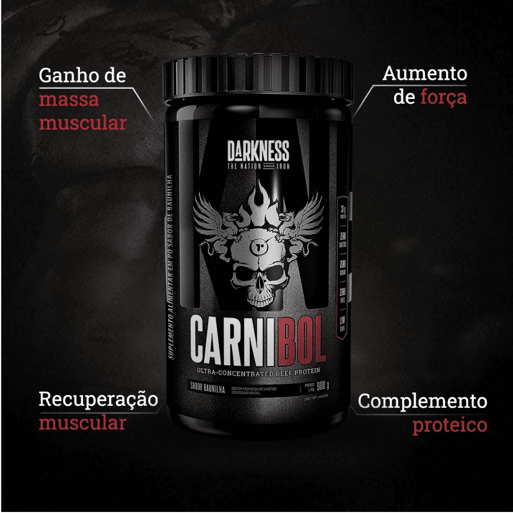 Proteína Isolada de Carne 900g Carnibol, Sabores - Darkness