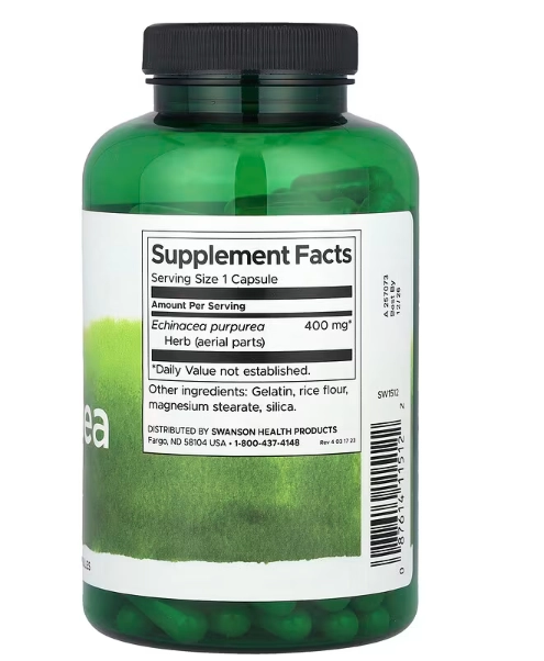 Equinácea 400mg, 180 Cápsulas, Swanson