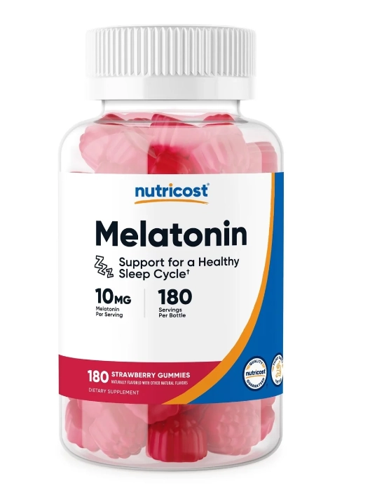 Melatonina 10mg, 180 Gomas Sabor Morango, Nutricost