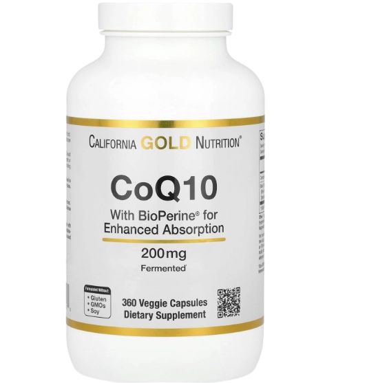 Coenzima CoQ10 200mg, com Bioperine, 360 Cápsulas, California Gold Nutrition